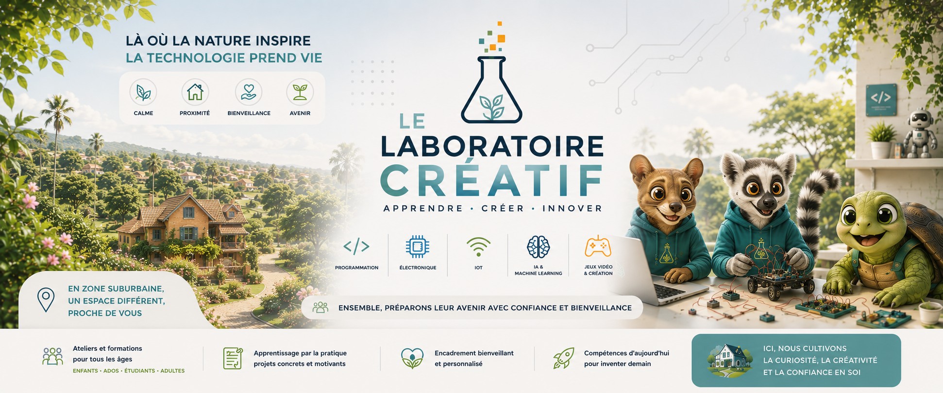 Atelier tech créatif en environnement suburbain